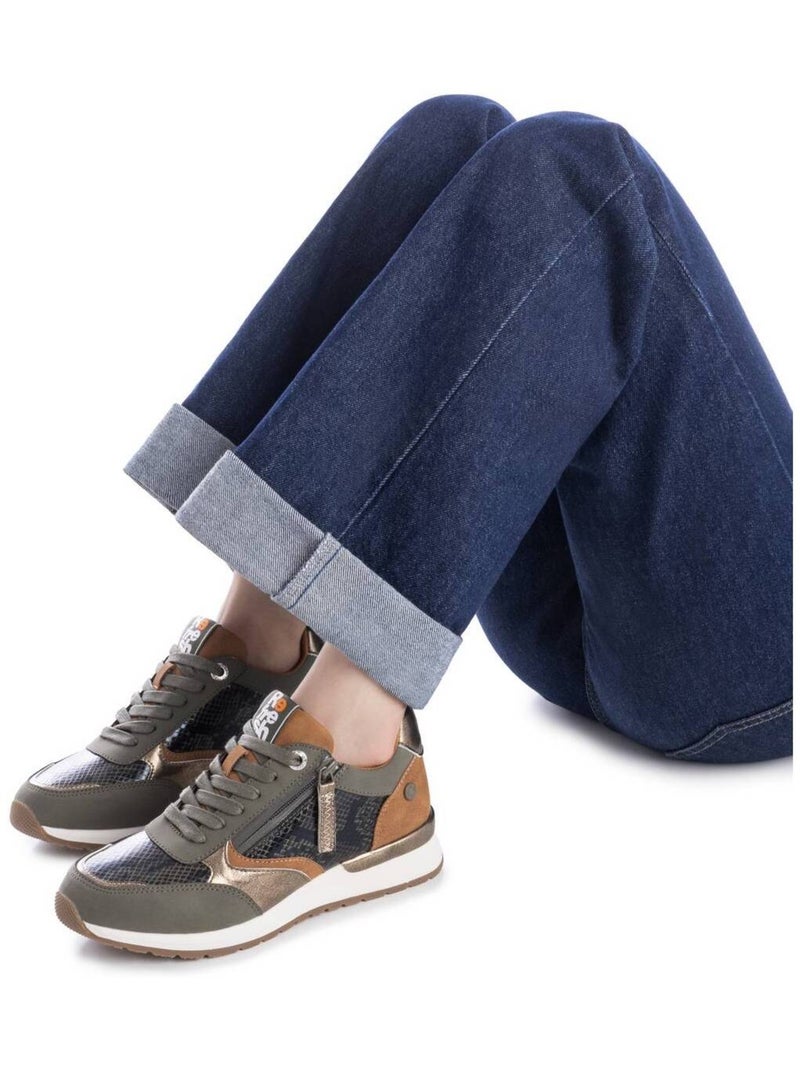 Baskets sport femme à lacets Kaki - Kiabi