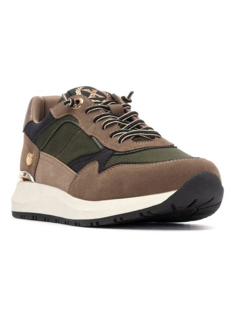 Baskets sport femme à lacets Kaki - Kiabi