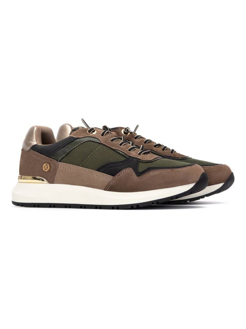 Baskets sport femme à lacets Kaki - Kiabi