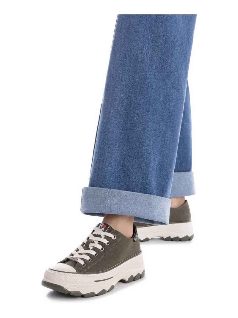 Baskets sport femme à lacets Kaki - Kiabi
