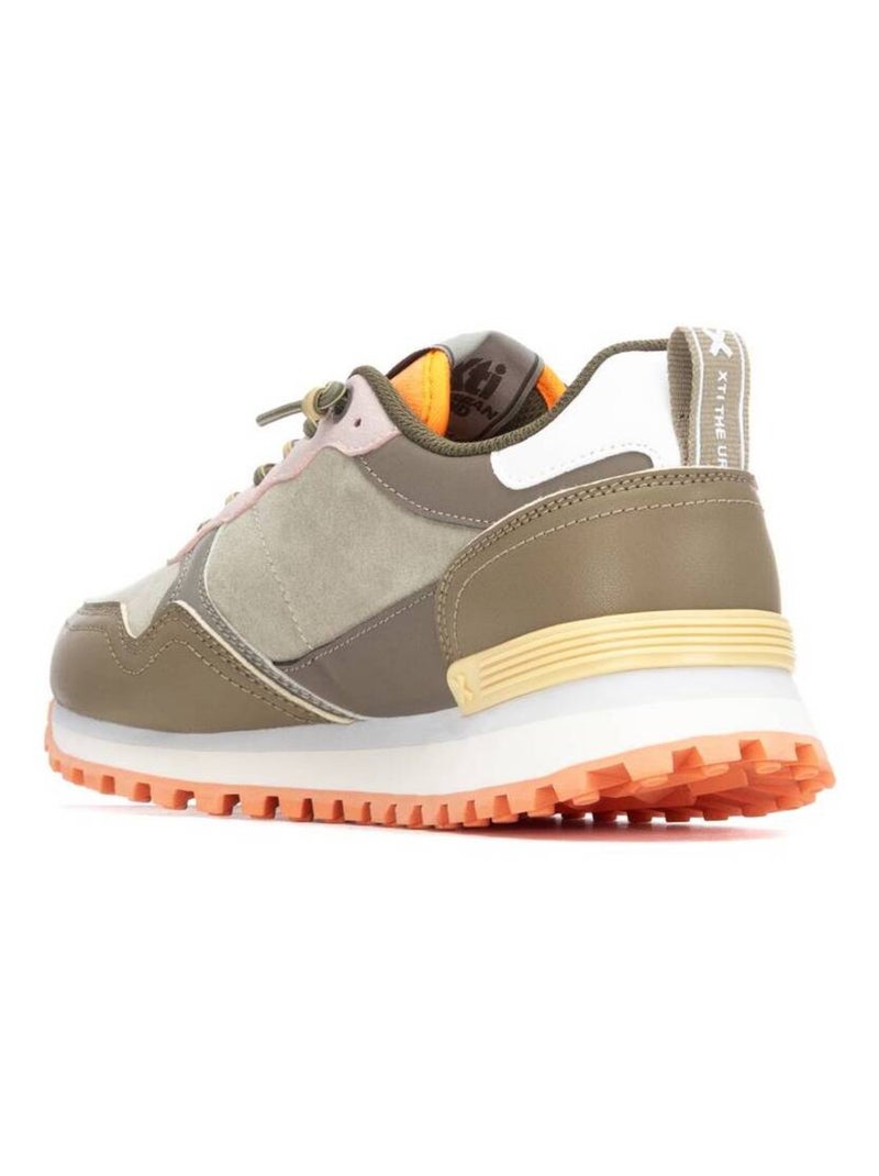 Baskets sport femme à lacets Kaki - Kiabi