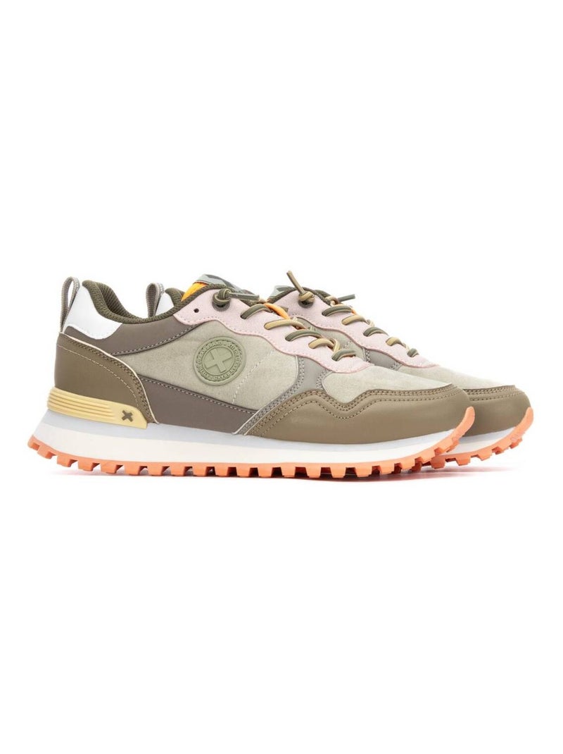 Baskets sport femme à lacets Kaki - Kiabi