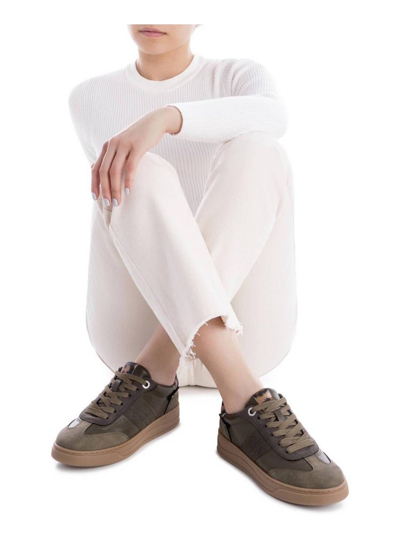 Baskets sport femme à lacets Kaki - Kiabi