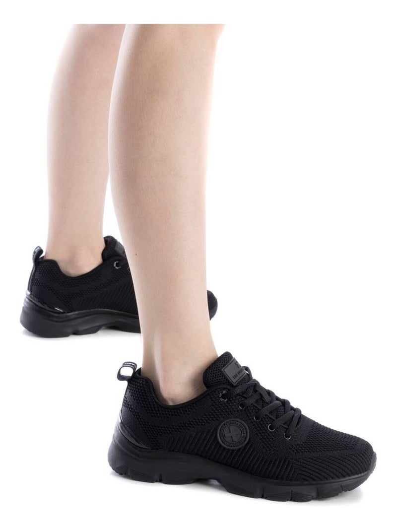 Baskets sport femme à lacets Noir - Kiabi