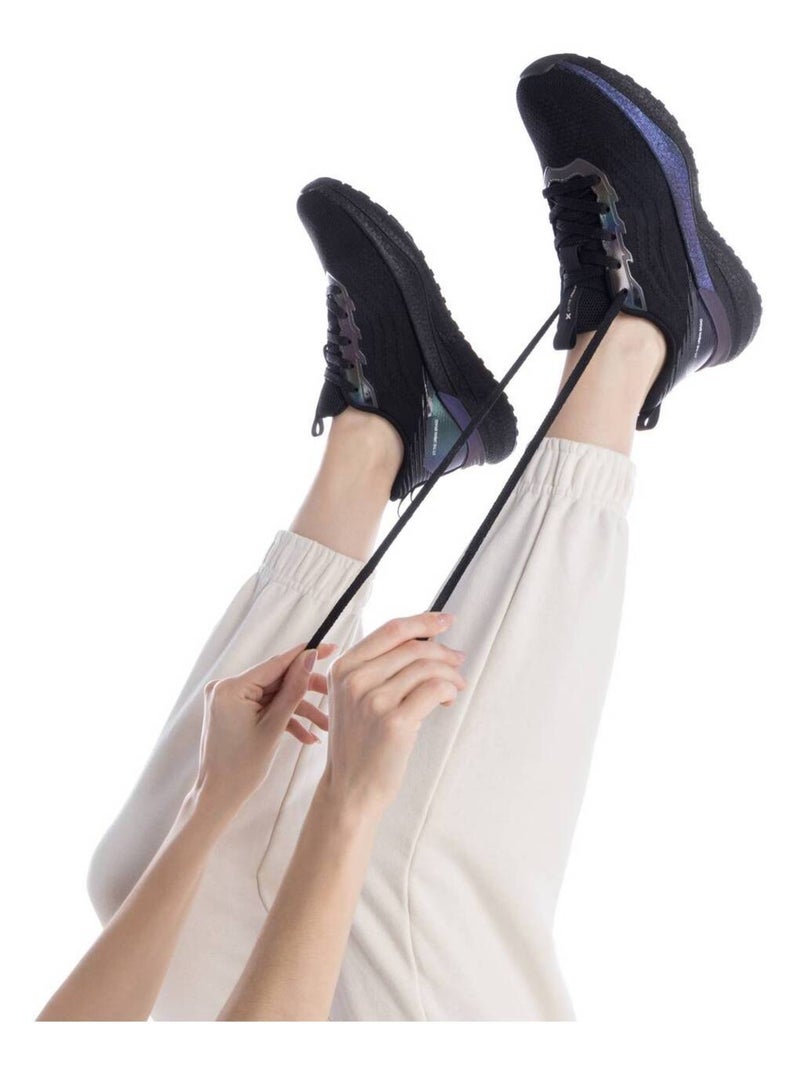 Baskets sport femme à lacets Noir - Kiabi