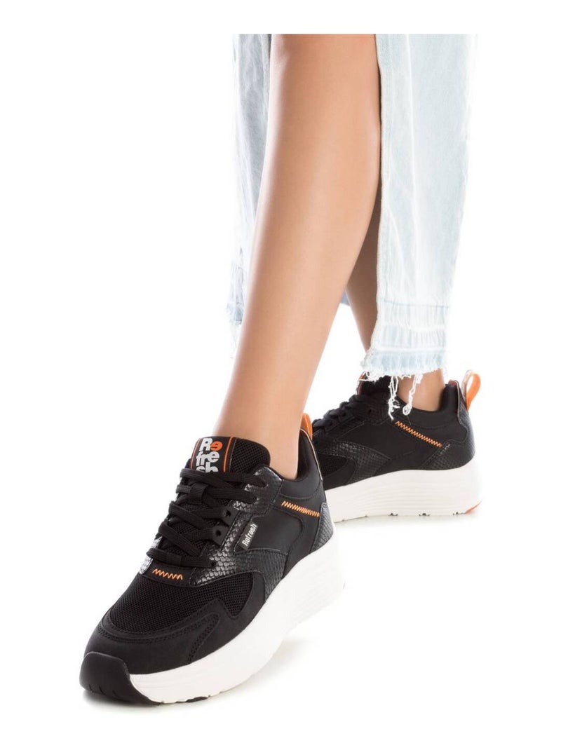 Baskets sport femme à lacets Noir - Kiabi