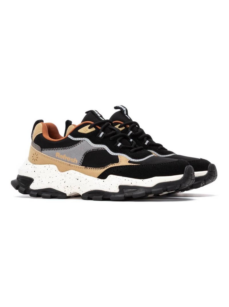 Baskets sport femme à lacets Noir - Kiabi