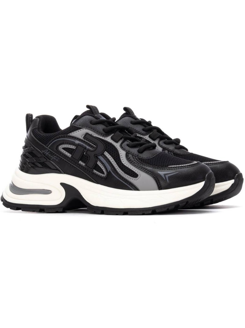 Baskets sport femme à lacets Noir - Kiabi