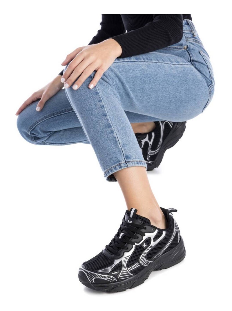 Baskets sport femme à lacets Noir - Kiabi