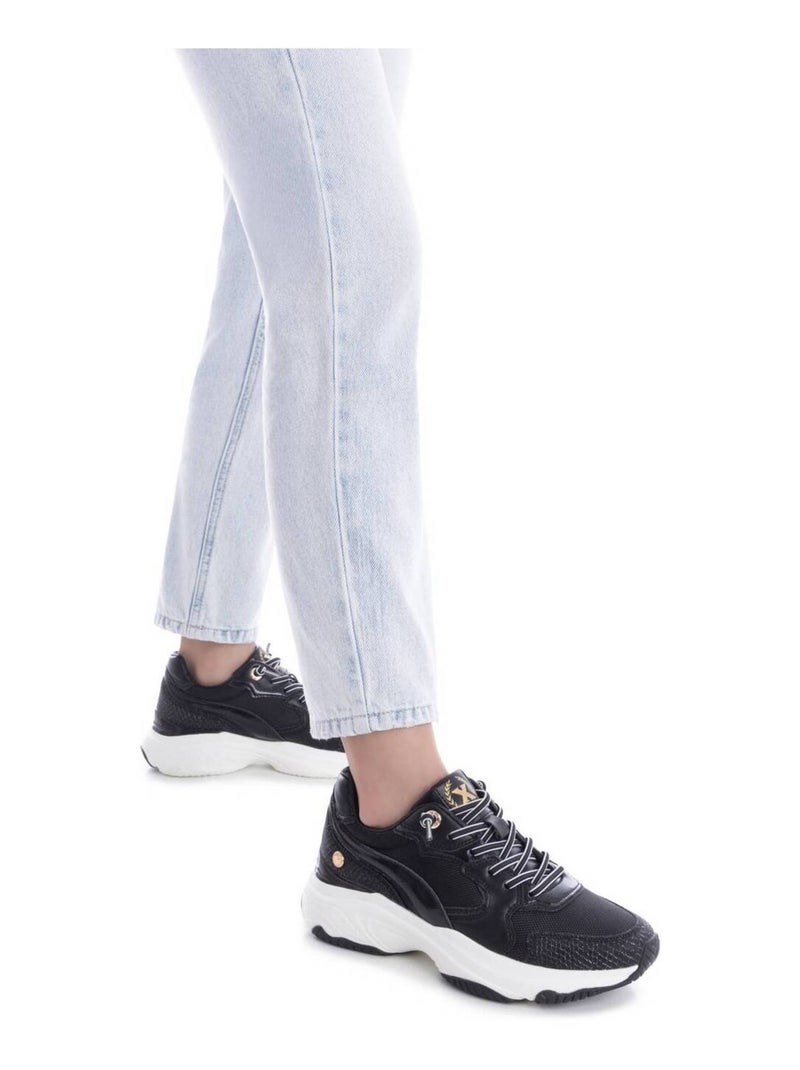 Baskets sport femme à lacets Noir - Kiabi