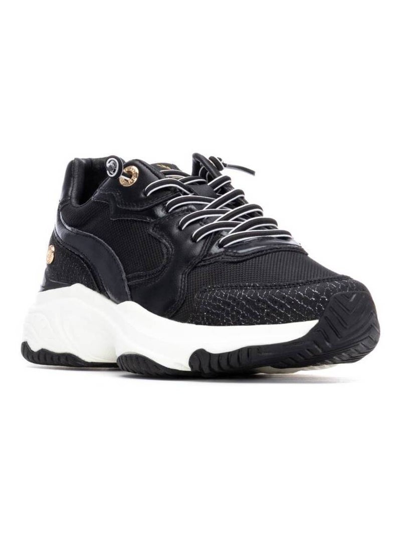 Baskets sport femme à lacets Noir - Kiabi