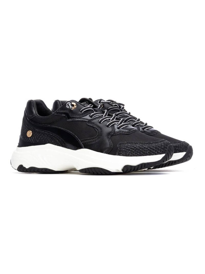 Baskets sport femme à lacets Noir - Kiabi