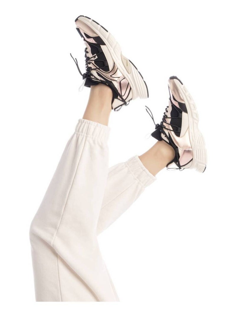 Baskets sport femme à lacets Noir - Kiabi