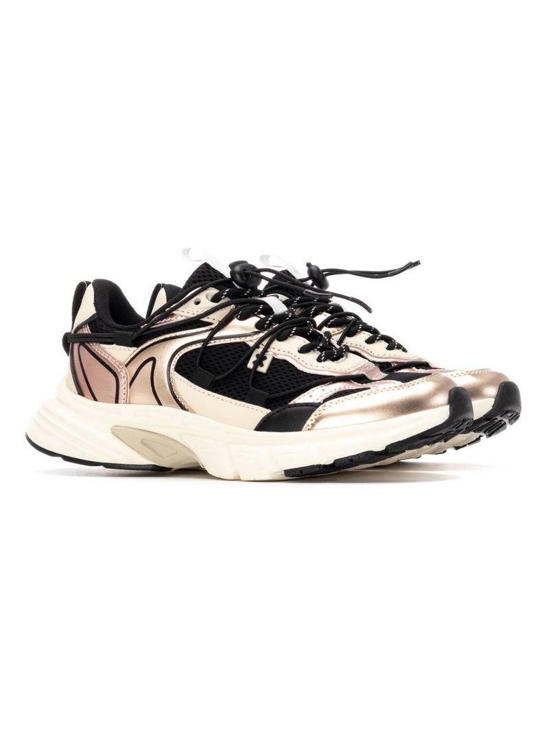 Baskets sport femme à lacets Noir - Kiabi