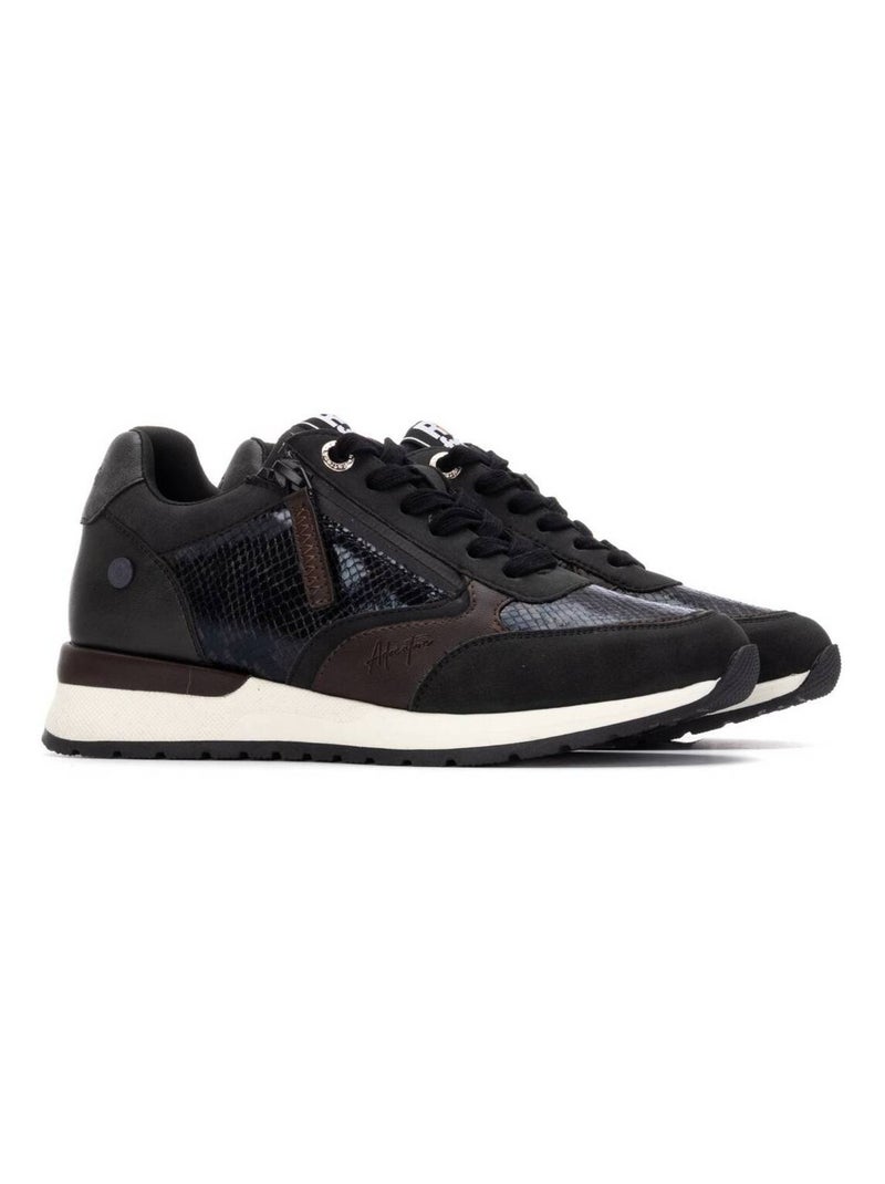 Baskets sport femme à lacets Noir - Kiabi