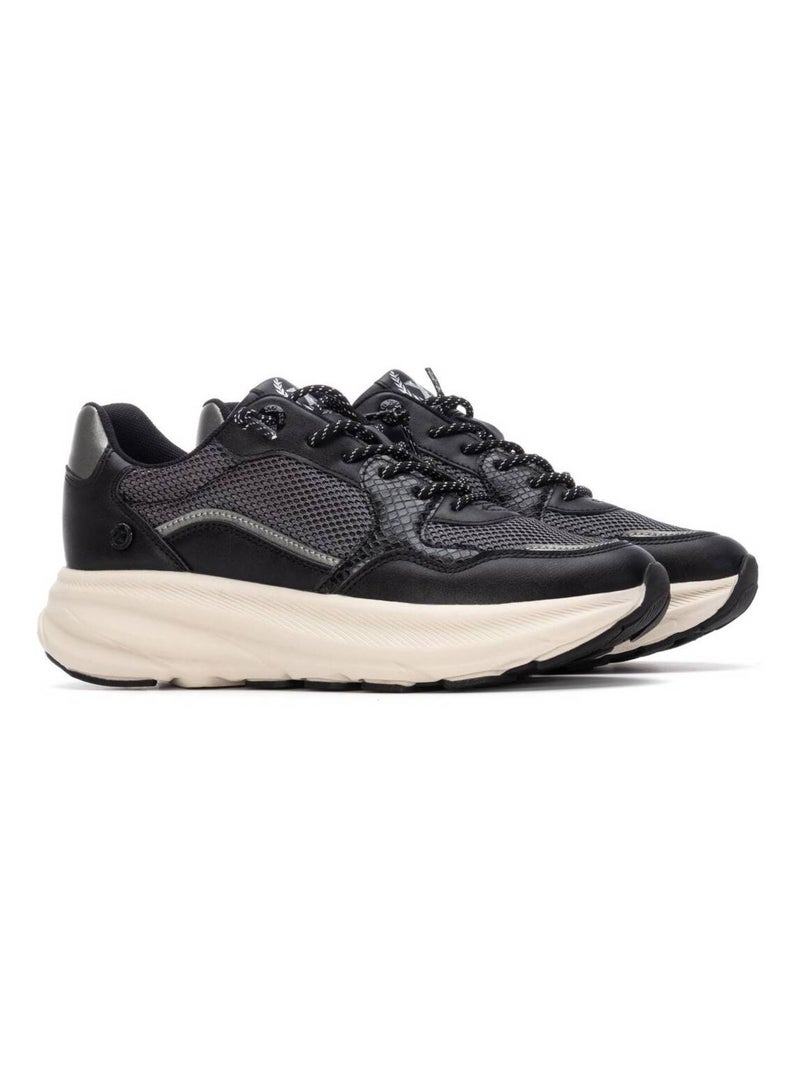 Baskets sport femme à lacets Noir - Kiabi