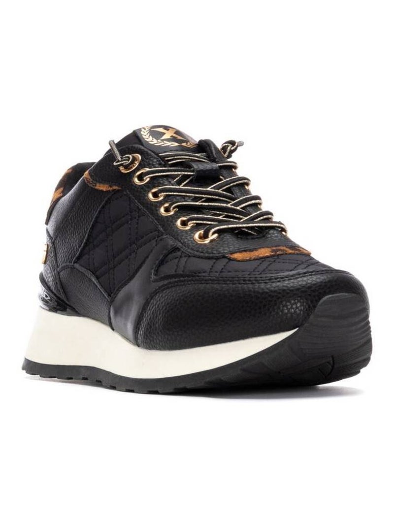 Baskets sport femme à lacets Noir - Kiabi