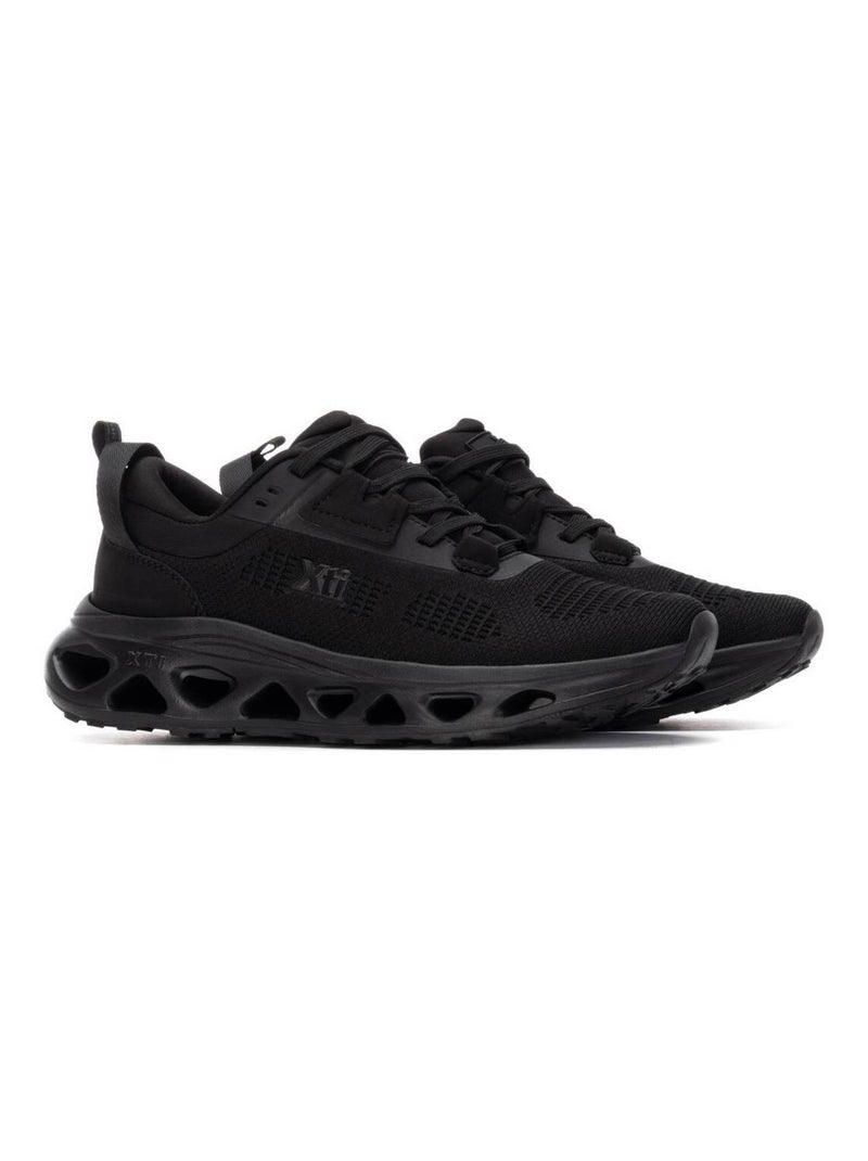 Baskets sport femme à lacets Noir - Kiabi