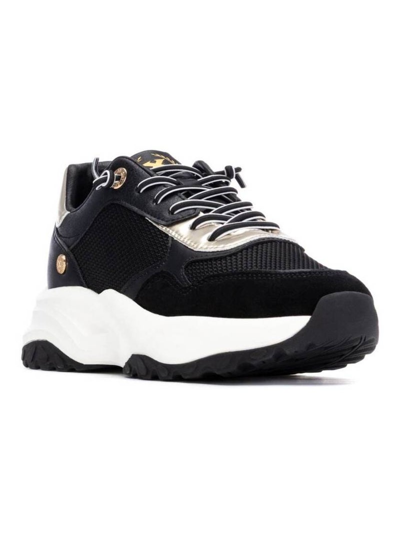 Baskets sport femme à lacets Noir - Kiabi