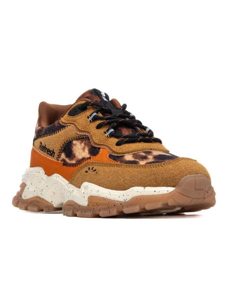 Baskets sport femme à lacets Noir Marron - Kiabi
