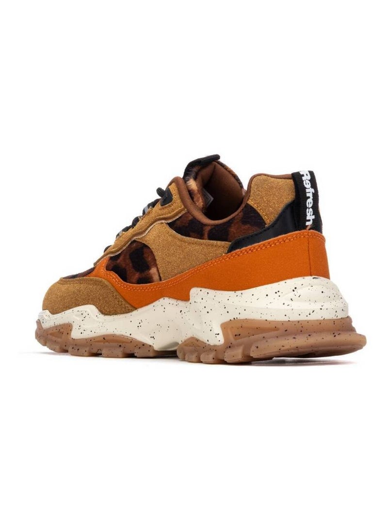 Baskets sport femme à lacets Noir Marron - Kiabi