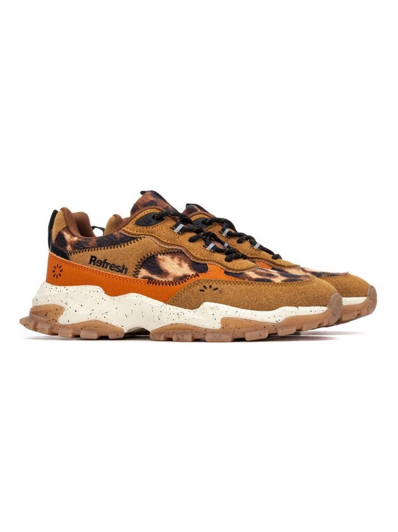 Baskets sport femme à lacets Noir Marron - Kiabi