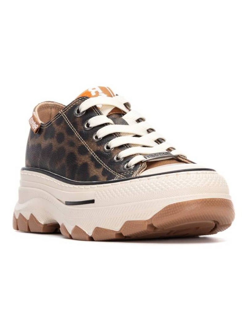 Baskets sport femme à lacets Noir Marron - Kiabi