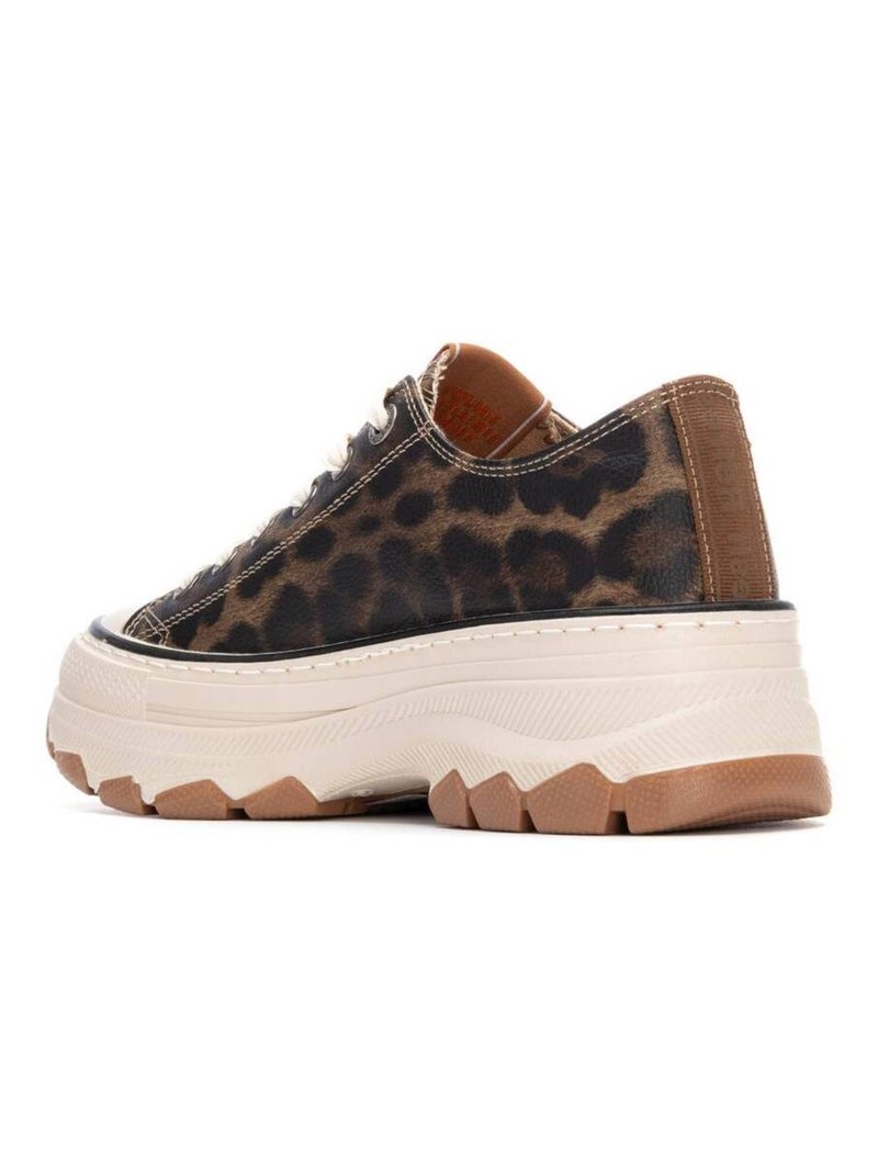 Baskets sport femme à lacets Noir Marron - Kiabi