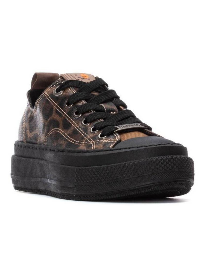 Baskets sport femme à lacets Noir Marron - Kiabi