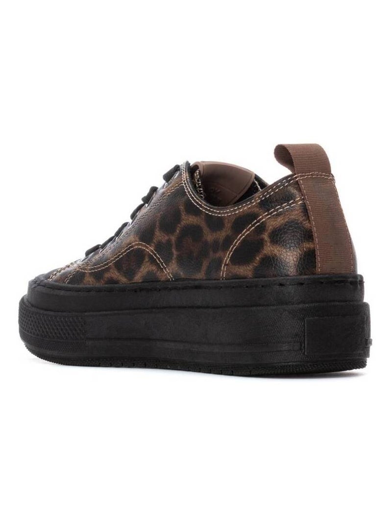 Baskets sport femme à lacets Noir Marron - Kiabi