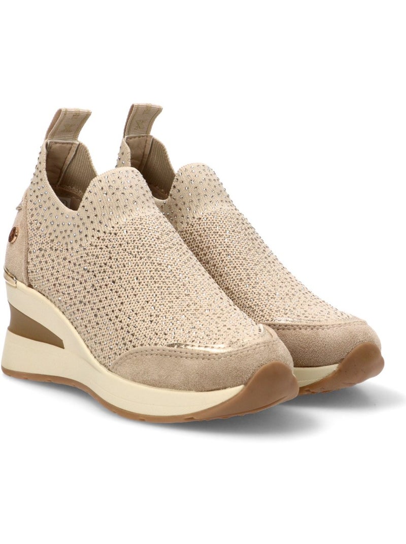 Baskets sport femme élastiques Beige - Kiabi