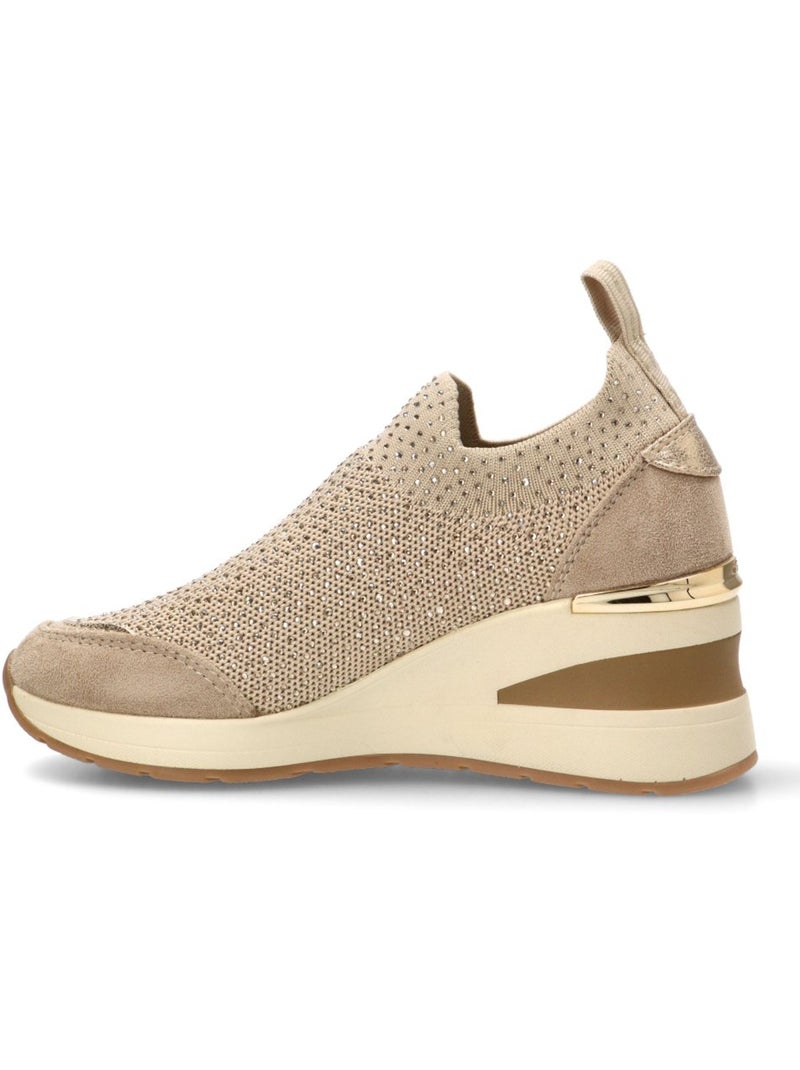 Baskets sport femme élastiques Beige - Kiabi