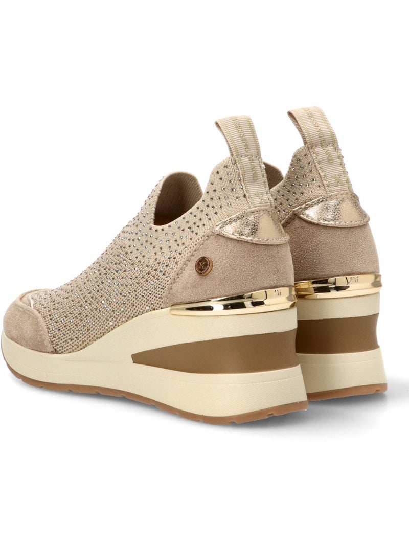 Baskets sport femme élastiques Beige - Kiabi