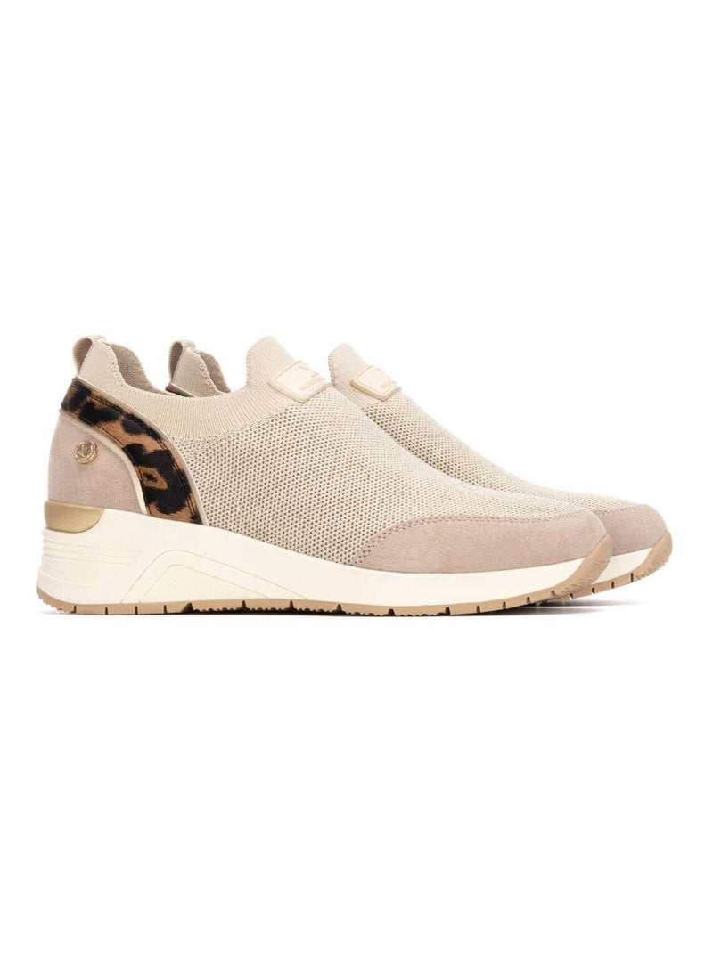 Baskets sport femme élastiques Beige - Kiabi