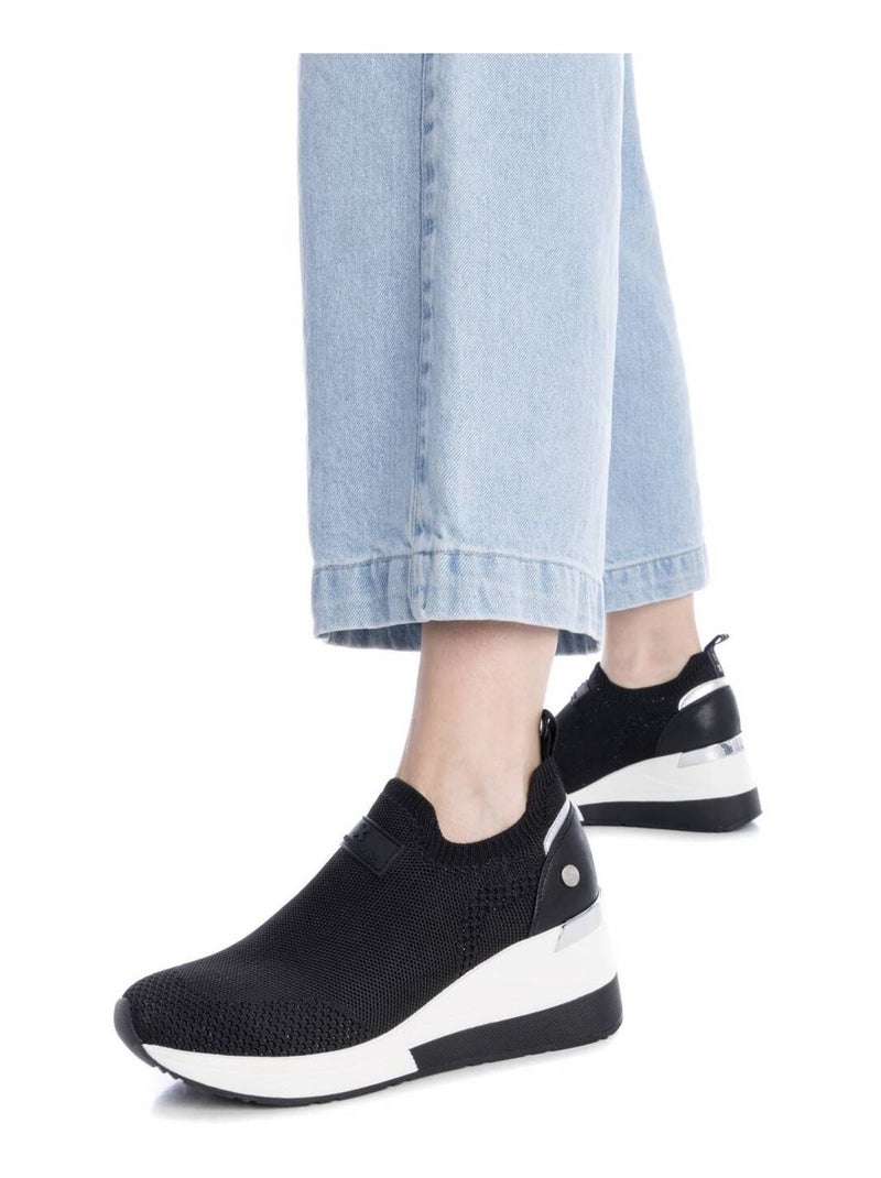 Baskets sport femme élastiques Noir - Kiabi