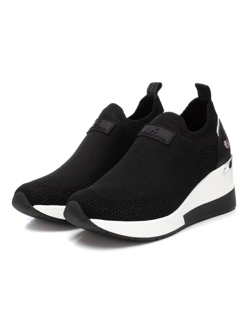 Baskets sport femme élastiques Noir - Kiabi