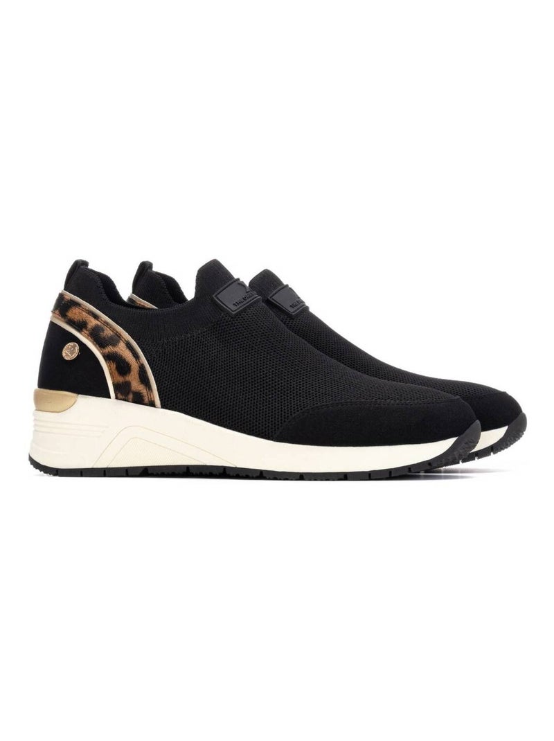 Baskets sport femme élastiques Noir - Kiabi