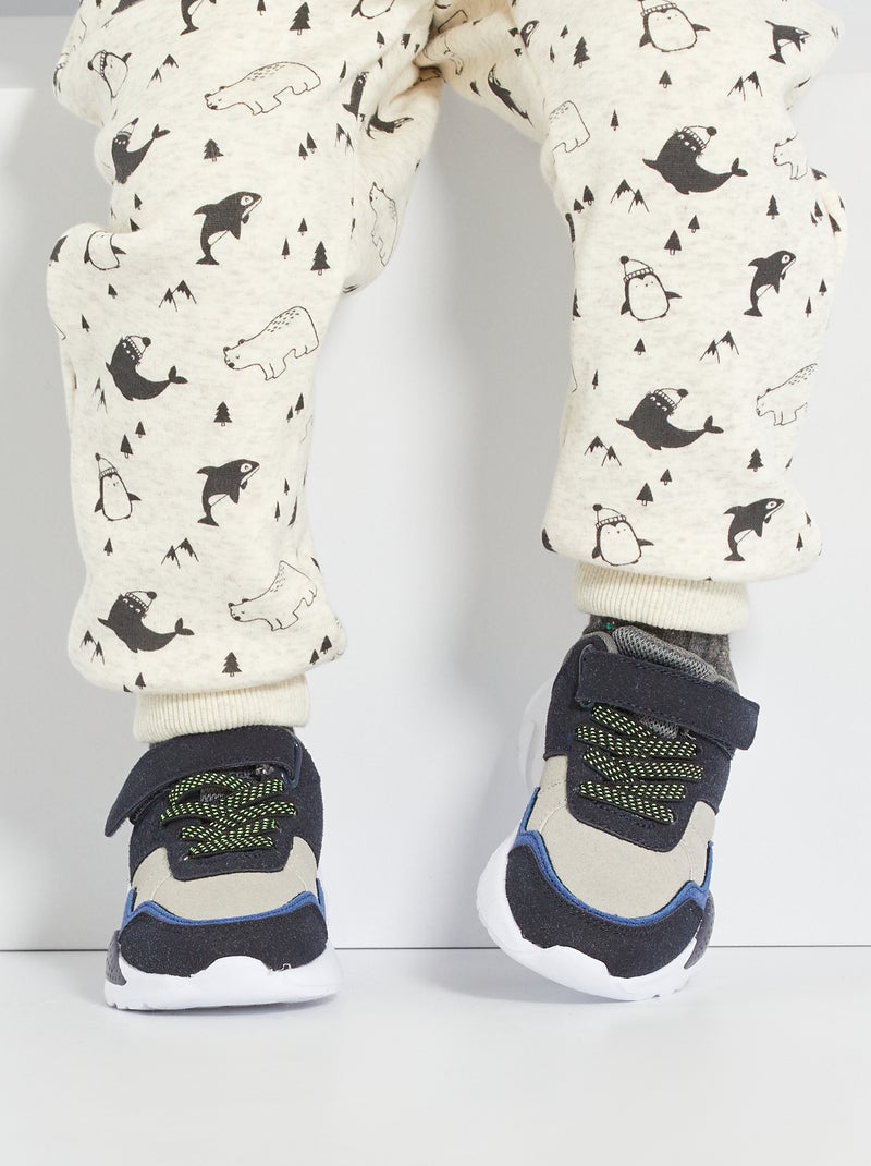 Baskets style running bleu navy - Kiabi