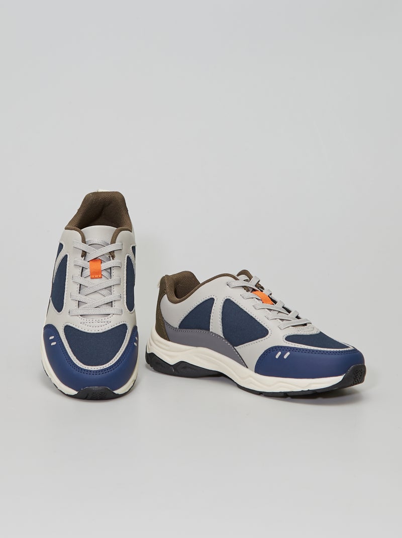 Baskets style running gris - Kiabi