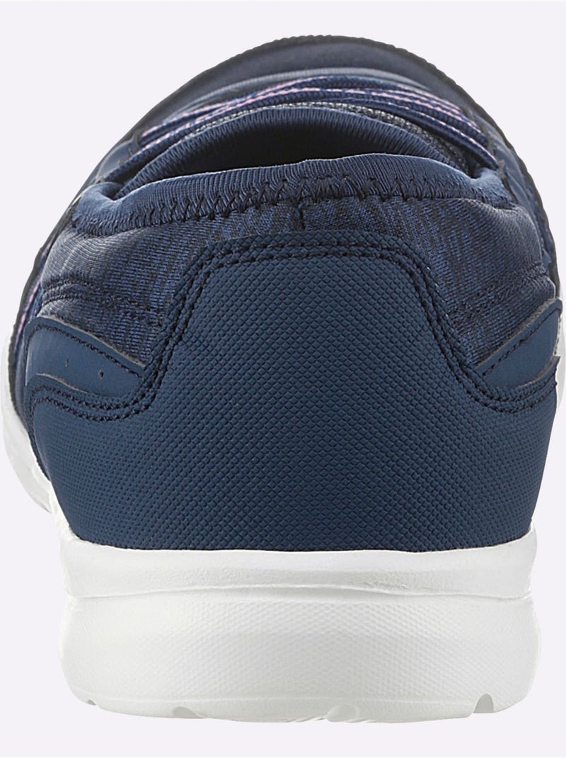 Baskets textile avec élastiques et semelle intérieure confortable - Taille standard - Helline Bleu marine - Kiabi