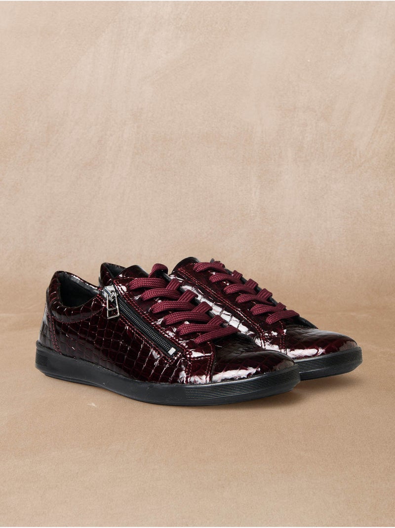 Baskets tout cuir semelle amovible - PEDICONFORT Bordeaux - Kiabi