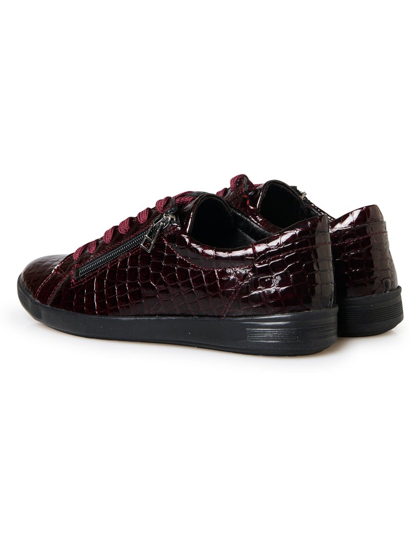 Baskets tout cuir semelle amovible - PEDICONFORT Bordeaux - Kiabi