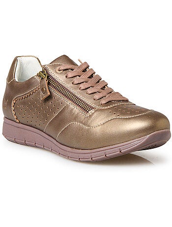 Baskets tout cuir semelle amovible - PEDICONFORT