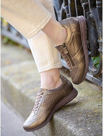Baskets tout cuir semelle amovible - PEDICONFORT