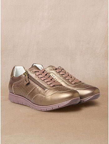Baskets tout cuir semelle amovible - PEDICONFORT
