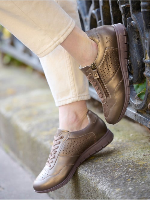 Baskets tout cuir semelle amovible - PEDICONFORT - Kiabi