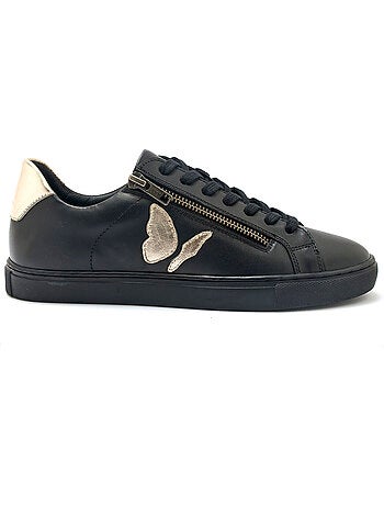 Baskets tout cuir zip et lacets - PEDICONFORT