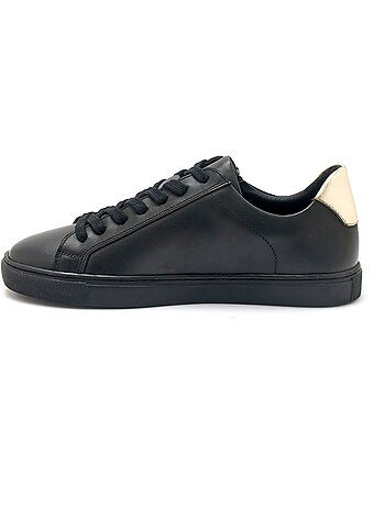 Baskets tout cuir zip et lacets