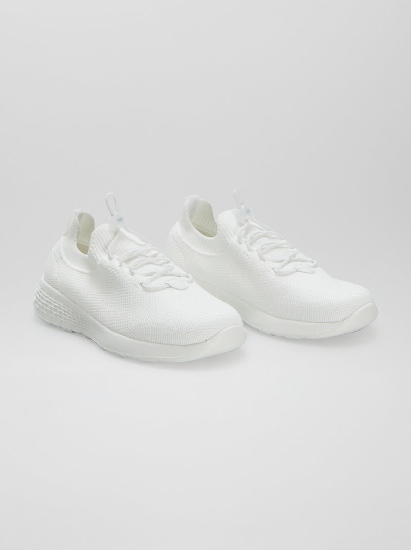 Baskets type running Blanc - Kiabi