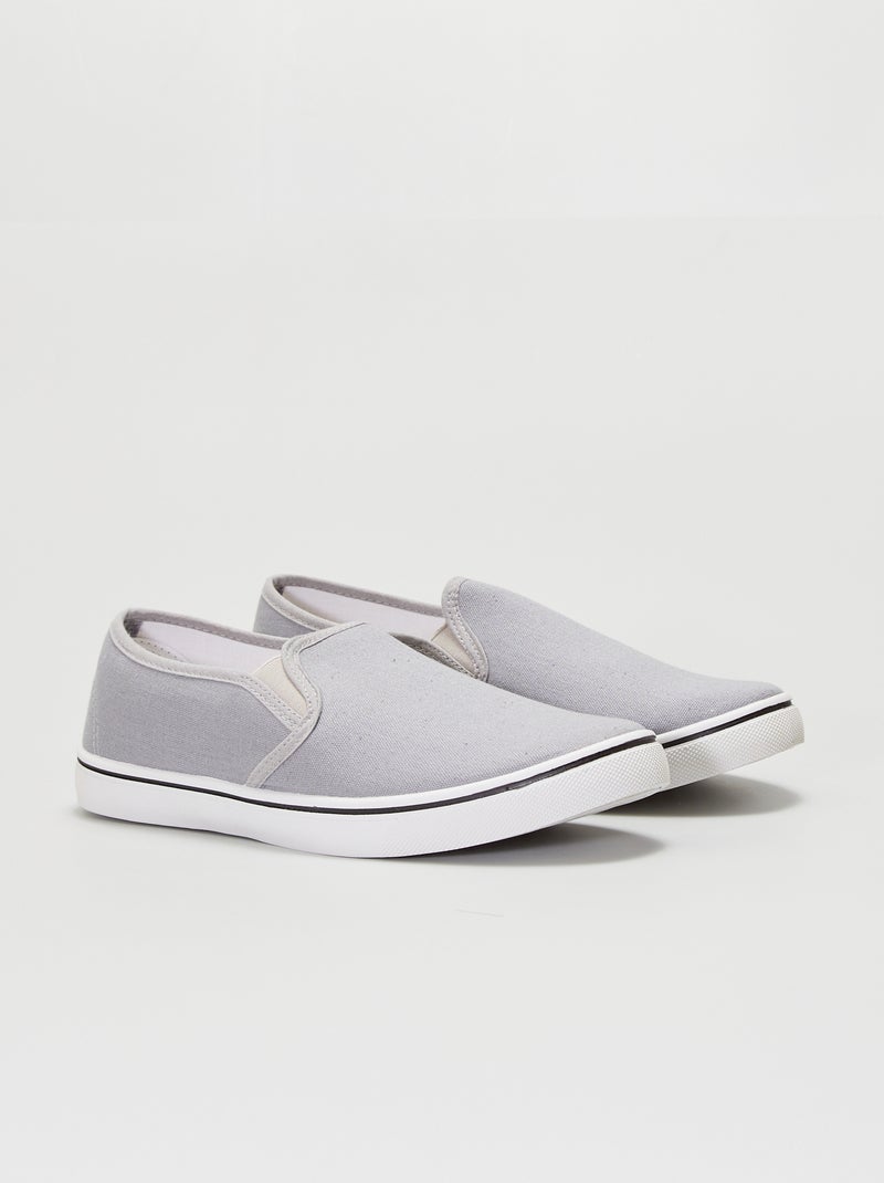Baskets type 'slip-on' gris - Kiabi
